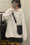 Korean Fashion Black Oversize Hoodie Women Harajuku Thin Basic Solid Sweatshirts Long Sleeve Top Grey Pullover