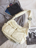 Large Canvas Satchel Bag-Outfit
