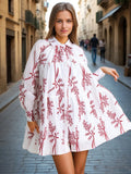 Fongt Style Dress Women 2025 New Casual Collar Embroidery Loose Thin Shirt Dress