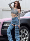 Fongt Summer Women's Solid Color Sling Hanging Neck Exposed Navel Dew Back Sleeve Women's Jacket-Outfit