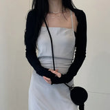 New Summer Fashion Women's Wear Ultra-Short Solid Color Slim Long-Sleeved Sunscreen