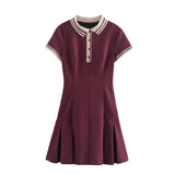 Fongt Homemade New Women's Classic Fashion Clamming Threaded Dress 2180 226