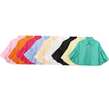 Fongt Women's Explosive Fashion Bubble Sleeve Open Shirt