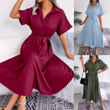 Wind Shooting Summer Casual Loose Solid Color T-Shirt Skirts Women's