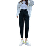 Fongt Jeans, Tall Waist, Loose, Straight Tube Fall 2024 New Dad Radish Pants-Outfit