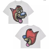 T-Shirt Hip-Hop Fun Cartoon Pattern Printing Oversized T-Shirt Original Gothic Cotton Short Sleeves-Outfit