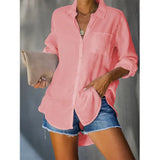 Commute Women's Solid Color Large Size Casual Loose Breasted