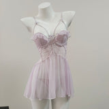 Fongt New French Steel To Agglomeration Small Chest Big Pure Desire To See The Fairy Fluttering Sexy Thin Pyjamas