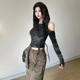 Off Shoulder Hooded