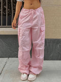 Drawstring Y2K Baggy Cargo Pants-Outfit