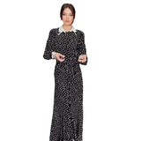 Fongt 2025 New Fashion Collar Elegant Windy Floral Dress