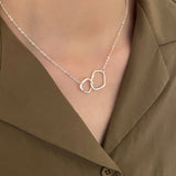 Galaxy Silver Pearl Necklace-Outfit