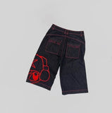 Shorts Y2K Pants Harajuku Hip-Hop Printed Baggy Denim Shorts Summer Neo-Gothic-Outfit