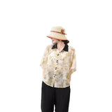 Color Collar Short-Sleeved Shirt-Outfit