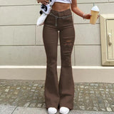 Color Slim Fit Flared Pants New Classic