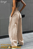 Pants Y2K Clothes Loose Drawstring Low Waist Joggers Trousers Women Casual Outfits Streetwear Baggy Wide Leg