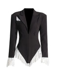 Fashion Jumpsuit Woman 2025 New Sexy V-Neck Lace Splicing High-Sensing Joint