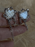 Tassel Star Heart Charm Earrings-Outfit