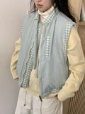 Blue Plaid Vest-Outfit