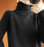 Fongt Winter New Half High Collar Sweater Female Inside Build Not Cashmere Long Sleeve Thick Knit Bottom Shirt Loose Jacket-Outfit