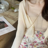 Summer New Temperament Sexy Sunscreen Thin Outer Short Ice Silk Knitted Cardigan Coat