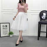 Fongt Yarn Skirt Women's Summer Long A Skirt High Waist 100 Folding Skirt 2025 Thin Soft Hanging Yarn Skirt
