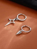 Astral Star Pendant Hoop Earrings-Outfit
