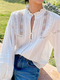 Fongt Spring Cotton Hemp French Shirt Women Long Sleeves Niche Design Loose White Shirt Shenzhen South Oil Women's