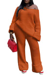 Fongt New Women's Wear Casual Solid Color Loose Knit Suit-Outfit