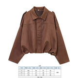 Fongt Women's 2025 New Bat Sleeve Loose-Fitting Velvet Bomber Jacket Jacket