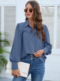 Casual Button Shirts Elegant Lantern Sleeve Chiffon Loose Women Blouse Vintage Solid Lady Top Office Woman Clothes