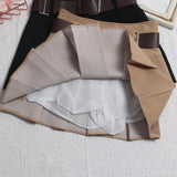 Real Shooting With Belt 100-Folded Skirt 2023 Summer Korean Version Of Small Man Short Skirt High-Waist A Word Umbrella Skirt
