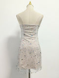 Small Design Dress Women 2025 Summer New Fashion Trend Stud Drill Mesh Yarn Short Sling