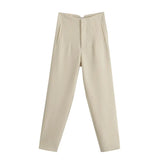 Fashionable Multi-Color Pendant High-Waisted Straight Harlan Casual Suit Trousers In Spring And Summer 2024-Outfit