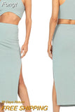 Piece Skirt Set Women's Suit y2k Clothes Summer 2023 Sexy Outfit Cropped Top and Split Skirt Chic Elegant Female