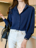 Woman Blouses 2023 Elegant and Youth Woman Blouses White Shirt Female Clothing Striped Women Tops Luxury Women's
