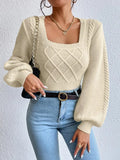 Fongt And Winter New Solid Color Square Sweater Women's Top Fashion Pure Color Knitwear