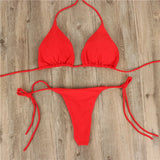 Fongt Neck With Bikini Sexy Swimsuit Lady Split Strap Adjustable Multi-Color Swimsuit