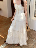 Fongt Xixi 2025 Summer New Temperament Thin Lace High Waist Skirt French Large Swing Cake Skirt 85171