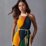 Fongt 2025 New Rolling Sleeveless Casual Dress INS Loose Vacation Women's Dress
