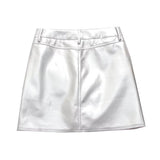 New Spring Style Slim And Tall Waist PU Miniskirt-Outfit
