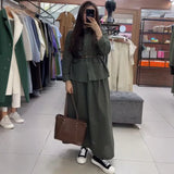 Fongt 2025 New Women's Button Pocket Solid Color Half-Dress Skirt Fashion Suit Woman