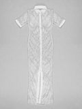 STREET Latest 2022 Fashion Star Style Designer Women's Sexy Perspective Mesh Diamonds Beaded Cardigan Long