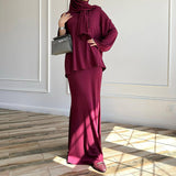 Fongt 2025 New Middle East Wearing Women's Long-Sleeved Skirt Dress Fashion Set