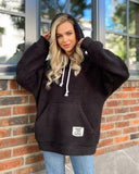 Fongt New Flannel Loose Hooded Long-Sleeved Woolen Coat