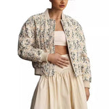 Fongt Autumn And Winter Dais Dais Dais Printing And Dye Pocket Zipper Short Flight Jacket Cotton Clothes Women WQK0501