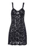 Backless Lace Mini Dress-Outfit