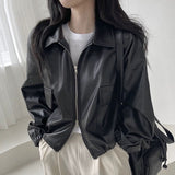 Vintage Big Pocket Oversized Zip Up Jacket-Outfit