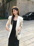 Fongt Xixi 2025 New Retro Long Sleeve Small Suit Short Jacket Loose Casual Suit 86052