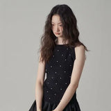 Fongt Atmospheric Wave Point Retro Sleeveless Knitted Summer Collar Vest Top New Design Sling